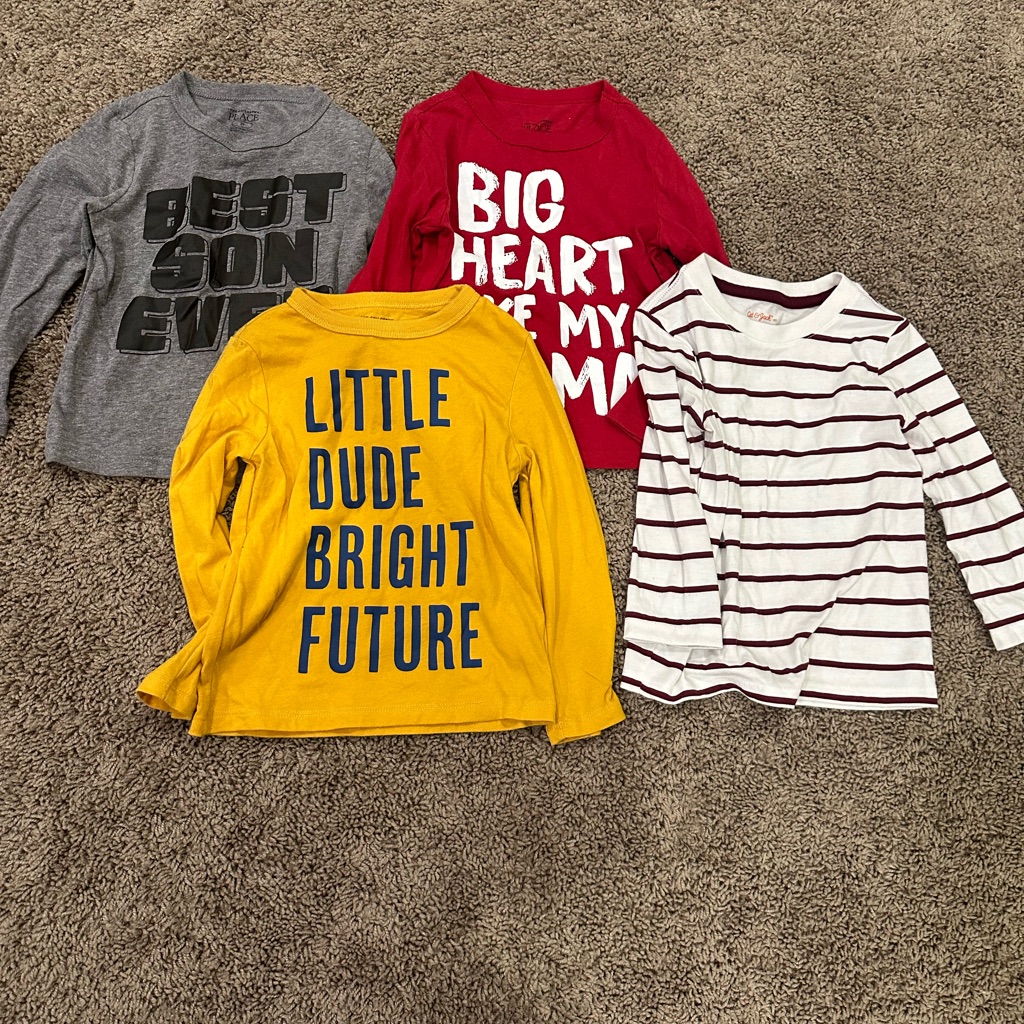 Kids Graphic Tees - Gray, Red, Yellow, White